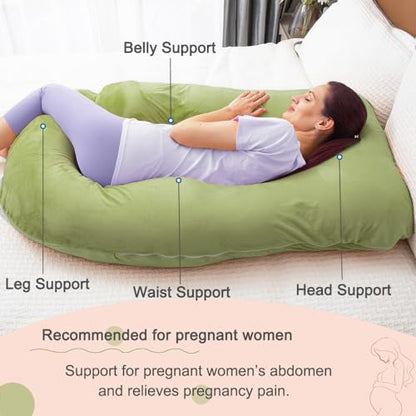 60 Inch Pregnancy Pillow for Sleeping (Green) - color: Green