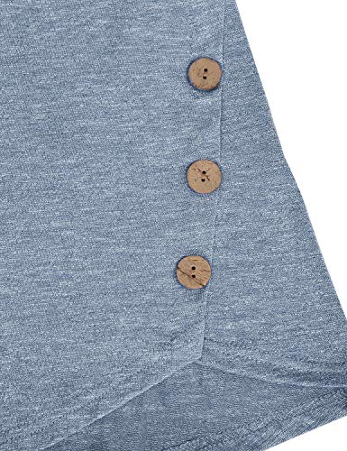 connche Women's Button Side Maternity Tunic Nursing Tops for Breastfeeding - color: Light Blue, size: X-Large