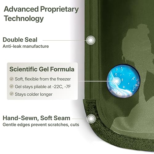 Flexible Hot and Cold Gel Pack Medium 8" x 12", 2 Pack - size: Medium (2 pack), style: Green