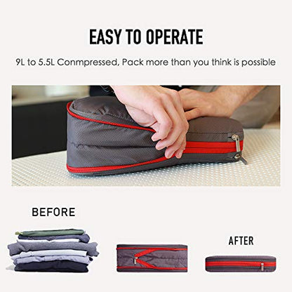 Bee Nesting 9L Compression Packing Cube Travel Organizer - color: Black Red, size: 9 L