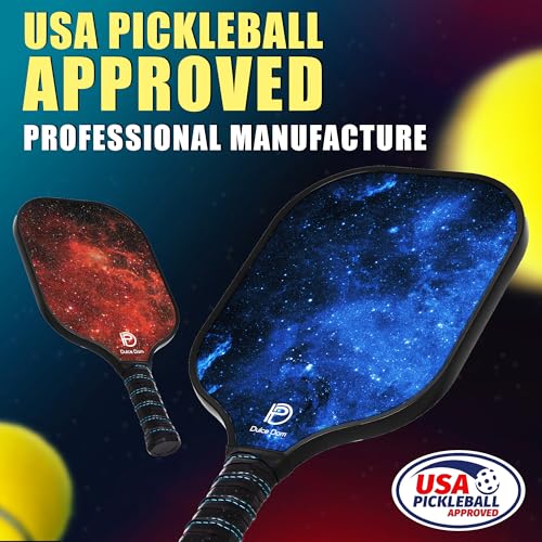 DULCE DOM Pickleball Paddles Set of 2/4 - USAPA Approved - color: Red Blue*2