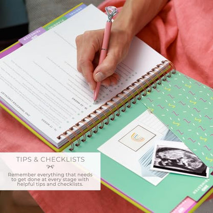 Clever Fox Pregnancy Journal, Expecting First Time Mom Planner Spring Green - color: Spring Green, size: 9" x 10.5" Regular Edition