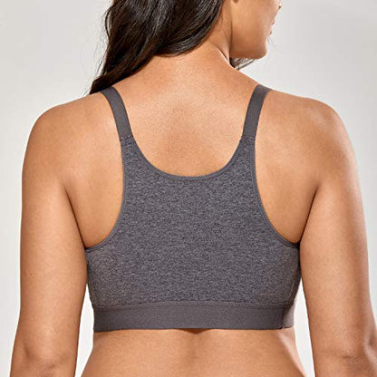 Gratlin Cotton Nursing Bra for Breastfeeding - color: Charcoal Heather, size: 3X-Large