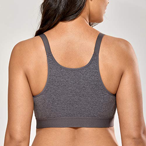 Gratlin Cotton Nursing Bra for Breastfeeding - color: Charcoal Heather, size: Small
