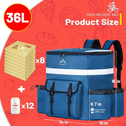 GoHimal Food Delivery Backpack Delivery Bags for Uber Eats DoorDash Blue - color: Blue