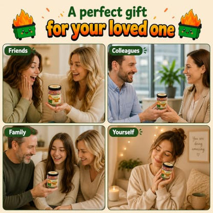 Positive Dumpster Fire Jar, 60 Funny Coworker Gift Affirmation Cards - color: Positive Dumpster