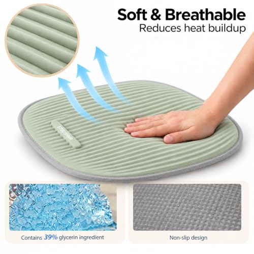 Cooling Gel Seat Cushion for Office Chair & Car Seat, Green - color: Green