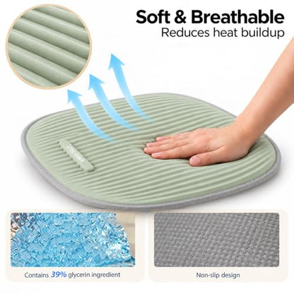 Cooling Gel Seat Cushion for Office Chair & Car Seat, Green - color: Green