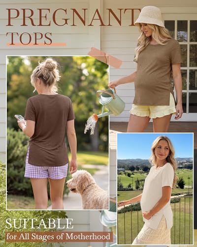 3 Pack Women's Maternity Shirts - color: Cream, Khaki, Mocha, size: XX-Large