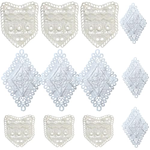 12 PCS Lace Pant Waist Extenders Sewing Fasteners Fashion Waistband Extenders Detachable Jean Decorative Buckles Elastic Waist Extender for Women Girls Loose Pants Skirts Sleeves