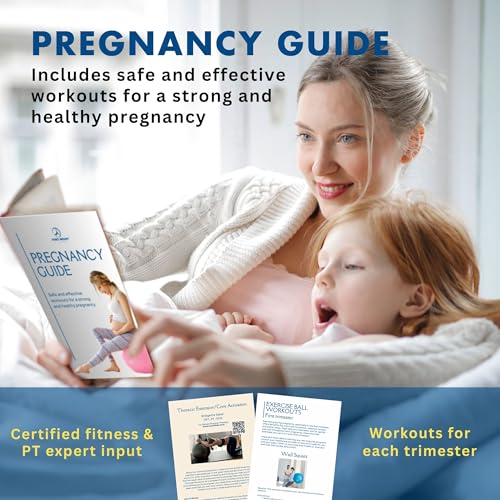 ProBody Pilates Pregnancy Ball with Guide - Birthing Ball - color: Mist, size: 75 cm: 5'10" +