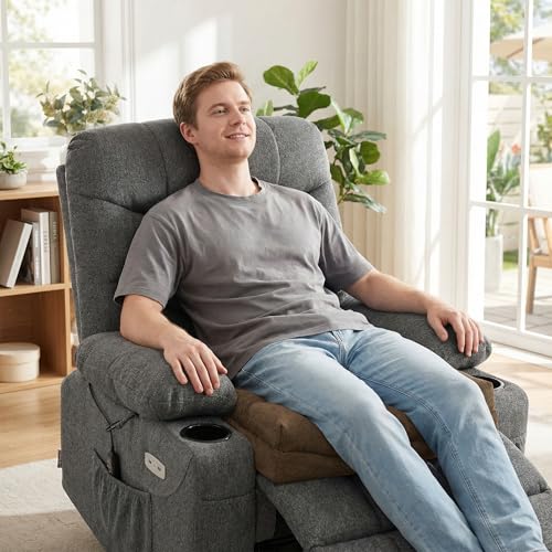 baibu Memory Foam Recliner Cushion with Lumbar Pillow, 20 x 20 x 5 in,Brown - color: Brown