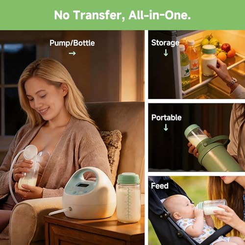Breastmilk Storage Bottles 11oz for Momcozy 22oz Milk Cooler, Spectra Pumps - size: 6 Pack