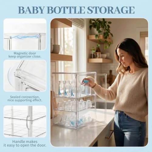 Baby Bottle Organizer, 3 Tier Bottle Storage Organizer Baby - color: 3 Tier