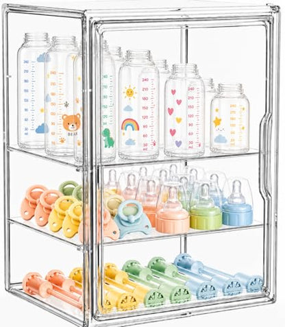 Baby Bottle Storage Organizer for Countertop - size: Large: 14.1" x 10.6" x 10.6"