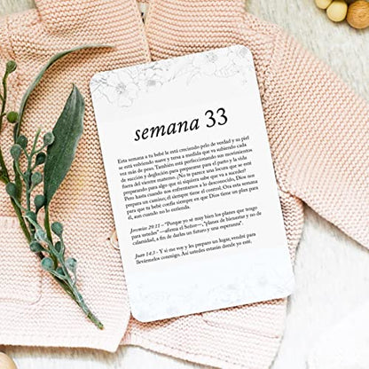 Duncan & Stone Spanish Pregnancy Prayer Cards, Affirmation Set, B&W - color: Black & White - Spanish