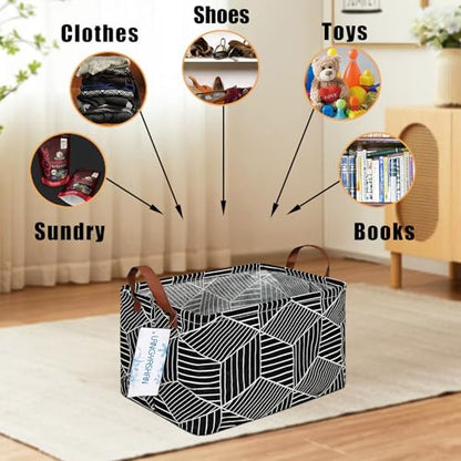 Rectangular Collapsible Storage Basket Nursery Organizer Black diamond - color: Rec Black diamond