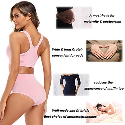Molasus Women's Cotton Underwear High Waisted Full Coverage Ladies Panties (Regular & Plus Size) - color: Multicolor-5pack-a2, size: Small