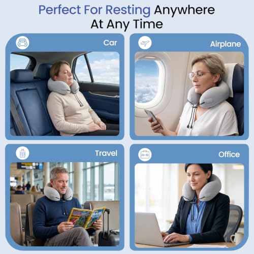Travel Neck Pillow for Airplane, Natural Latex Neck Pillow