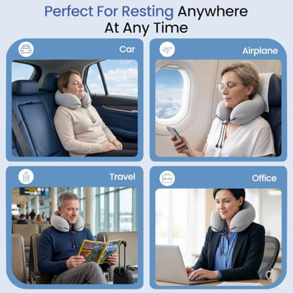 Travel Neck Pillow for Airplane, Natural Latex Neck Pillow