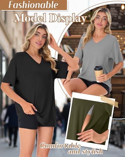 3 Pack Women's Nursing Shirts - color: Black, Gray, Army Green, size: Medium