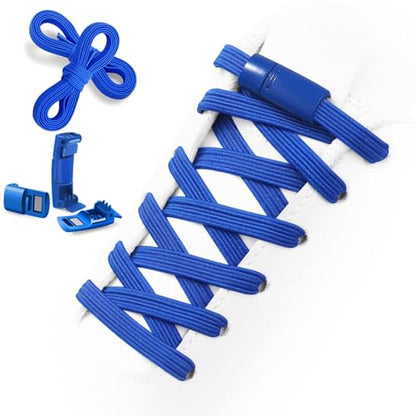 Aiboxin Elastic No Tie Shoelaces for Kids Adults Tieless Stretch Shoe Laces - color: Blue