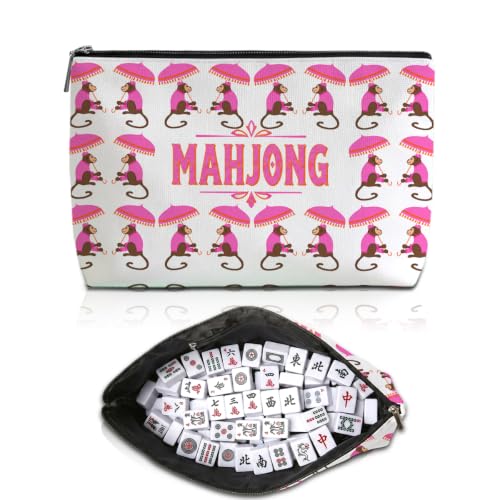 Cute Monkey Mahjong Tile Bag Makeup Bag Gift for Women (Case Only) - color: Multicolor 1809