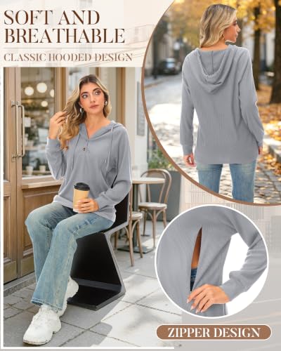 Neer Women's Nursing Hoodies Breastfeeding Shirts - color: Gray, size: Small