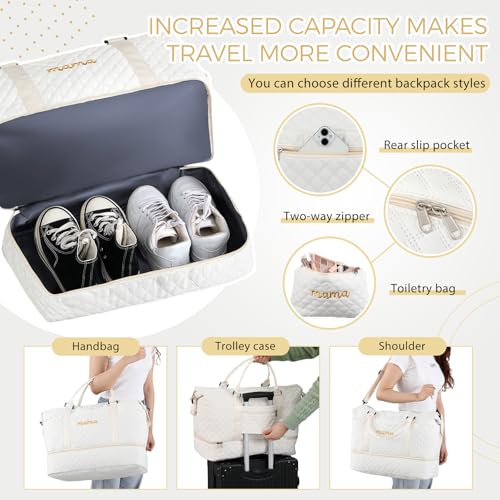 Dansydaisy Mama Hospital Bag for Women Labor Delivery,White - color: White, style: Mama