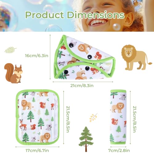 COOLBEBE Kids Seat Straps Cover Pad, Forest Animals - color: White Zoo
