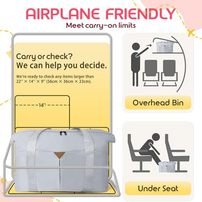 Duffle Bag for Travel with Trolley Sleeve, Gym Bag, Grey - color: Grey