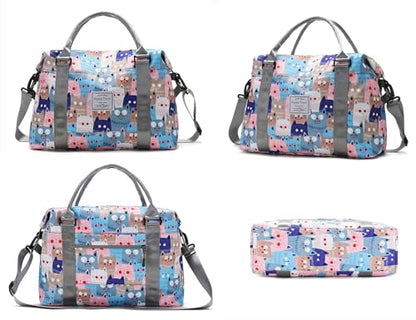 Travel Duffle Bag Weekender Overnight Gym Bag for Women, Colorful Triangle - color: Colorful Triangle
