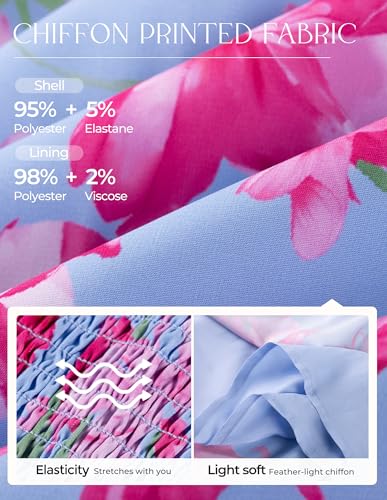 GRACE KARIN Women's Summer Floral Maxi Wedding Guest Dresses - color: Blue Pink, size: XX-Large