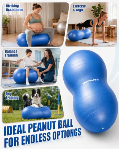 INPANY Peanut Exercise Ball for Labor, Physical Therapy & Fitness - color: Blue