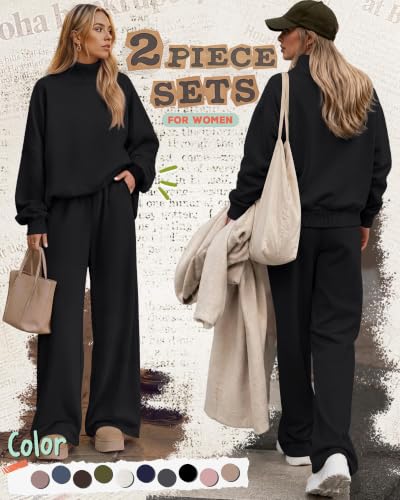 Neer Women's 2 Piece Set Sweatsuits Lounge Outfits Set - color: Black, size: X-Small