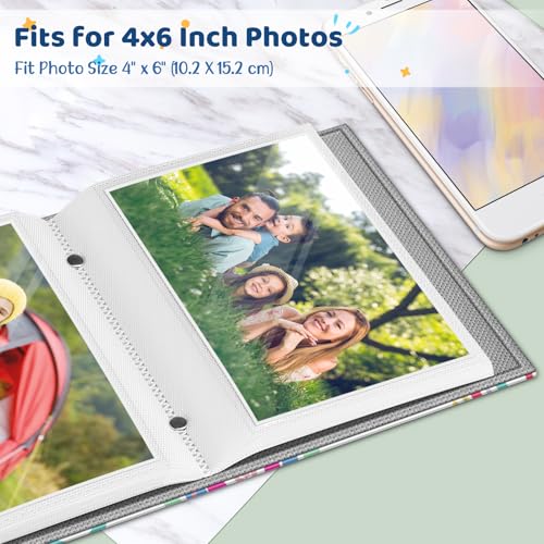 Fintie Photo Album 4x6 Photos - 52 Pockets Small Wallet Albums For Family - color: Dreamy Rainbow