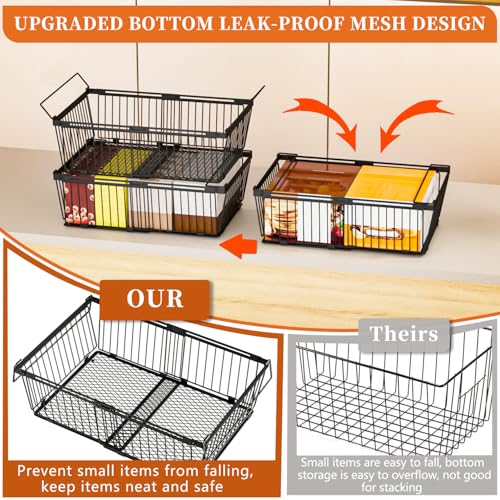 Large Freezer Organizer Bins for 10 to 20 Cu.Ft,Leak-Proof Bottom,6 Pack - color: Black-6Pack