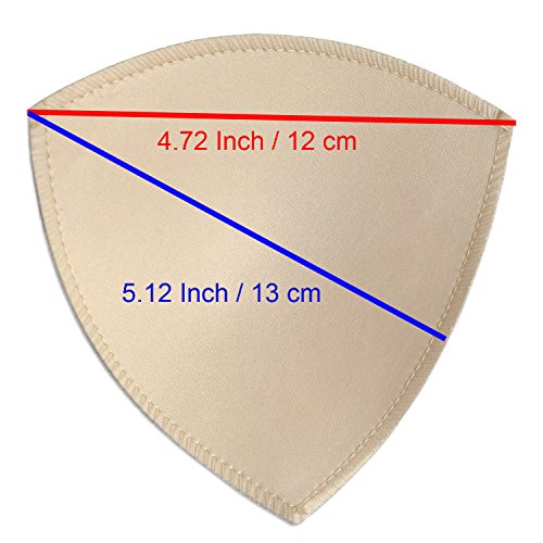 3 Pairs Removeable Triangle Bra Pads Inserts for Bikinis Top, Sport/Yoga Bra, Swimsuit, A/B,C/D Cups Optional-Beige - size: B