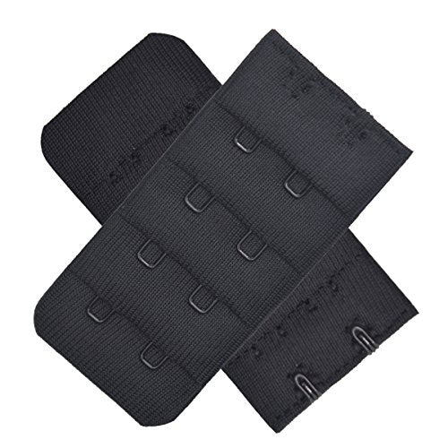 Ultra Soft Bra Extender Band Breathing Room 4 Rows Hook & Eye Extension Strap - color: 2 Hooks - 1/2 Inches Between Centers (3pcs/Pack)