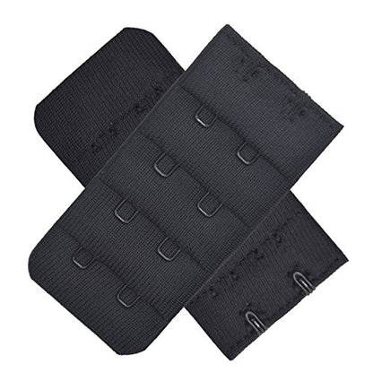 Ultra Soft Bra Extender Band Breathing Room 4 Rows Hook & Eye Extension Strap - color: 2 Hooks - 1/2 Inches Between Centers (3pcs/Pack)