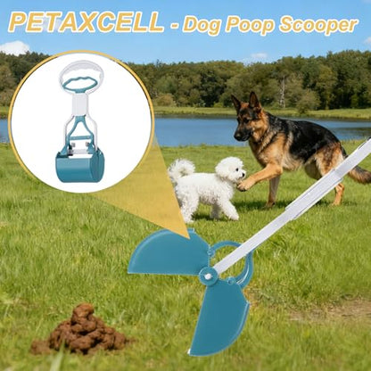 Poop Scooper 11" Long Handle No Touch Dog Poop Scooper Grabber - color: Pink
