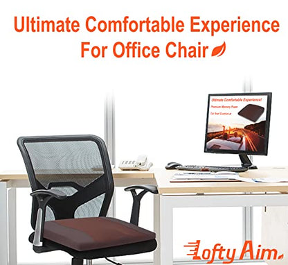 Lofty Aim Car Seat Cushion, Memory Foam Car Seat Cushions for Long Driving - color: Brown