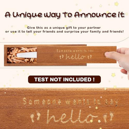Qunclay Pregnancy Test Gifts Box Keepsake Announcement - color: Brown