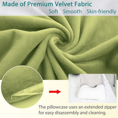 Shredded Memory Foam U Shaped Pregnancy Pillow with Cover - color: Green