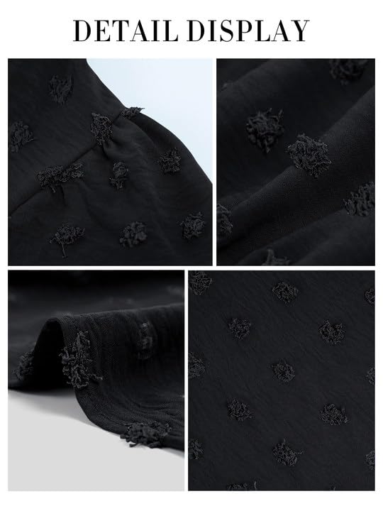 MASCOMODA Womens Summer Swiss Dot Maxi Dresses Wrap Boho Floral Long Dress - color: Black, size: Large