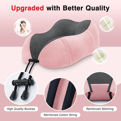 urnexttour Neck Pillow Airplane Travel Pillow 2 Pack Grey and Pink - color: Grey&pink