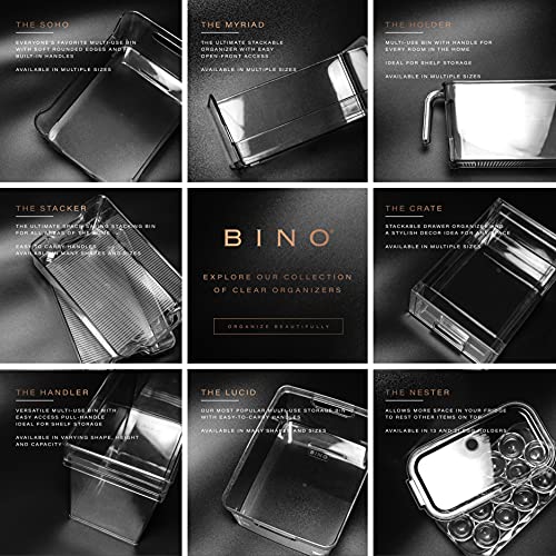 BINO | Stackable Storage Bins, Medium - 4 Pack THE STACKER COLLECTION Clear Plastic Built-In Handles BPA-Free Containers for Organizing Kitchen Pantry Multi-Use Organizer Bins - size: Medium (Pack of 2)