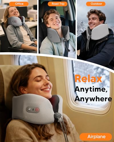 arboleaf Heated Neck Pillow for Travel, USB-C Rechargeable, Car & Office
