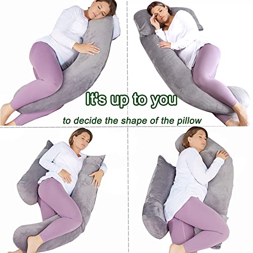60 Inch Pregnancy Pillows for Sleeping (Gray) - color: Gray