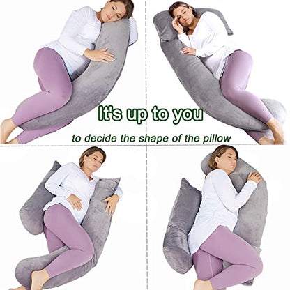 60 Inch Pregnancy Pillows for Sleeping (Gray) - color: Gray